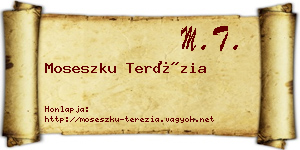 Moseszku Terézia névjegykártya